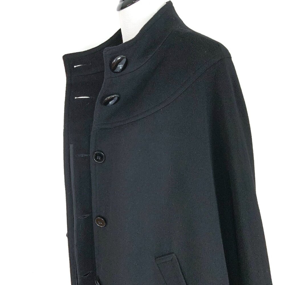 New Helene Berman London Black Wool Cashmere Poncho Cape Sz M - Picture 13 of 16